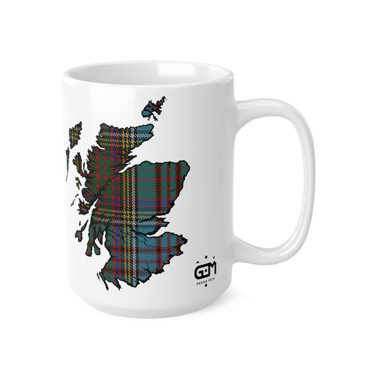 Anderson Tartan Scotland Map Mug, Coffee Cup, Tea Cup, Scotland, White