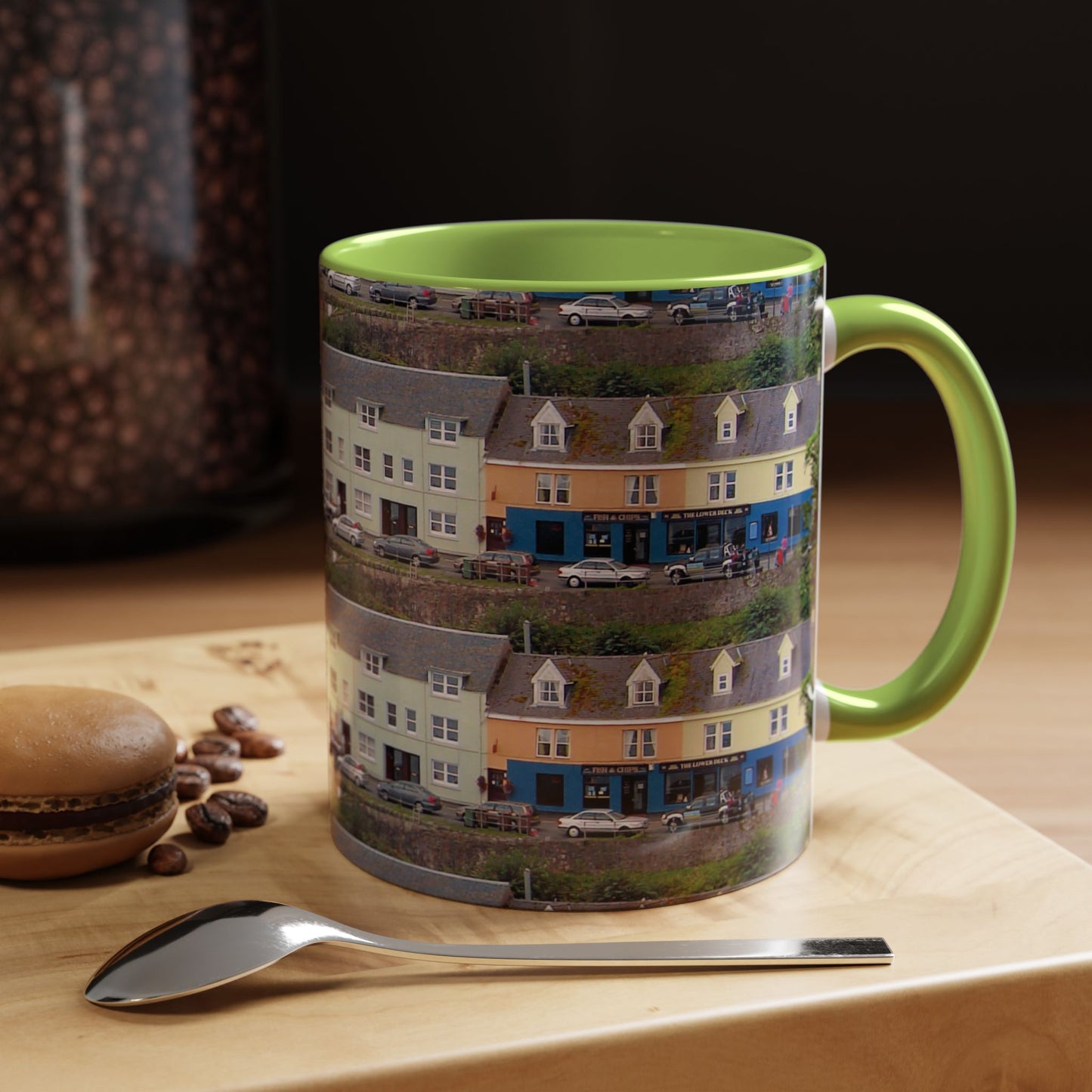 Tasses décoratives Écosse en gros plan - Scènes variées (vert clair)