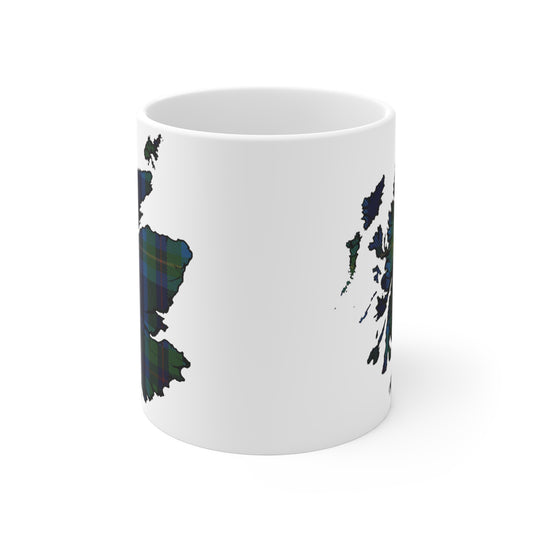 Scotland Map Mug 11oz, Miller Tartan