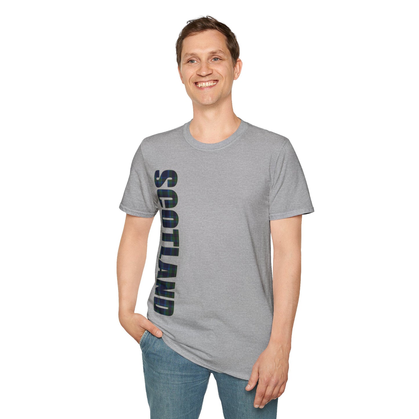 Scotland Lettering Miller Tartan Softstyle T-Shirt, Unisex Tee, Various Colours