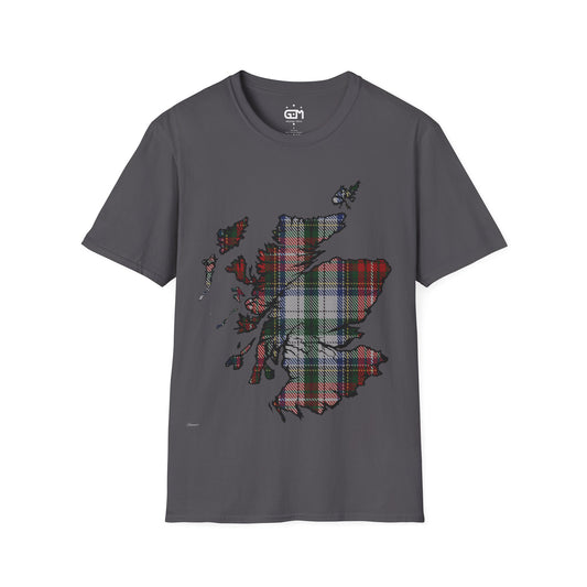 Scotland Tartan Map Softstyle T-Shirt unisexe, Stewart Tartan, différentes couleurs