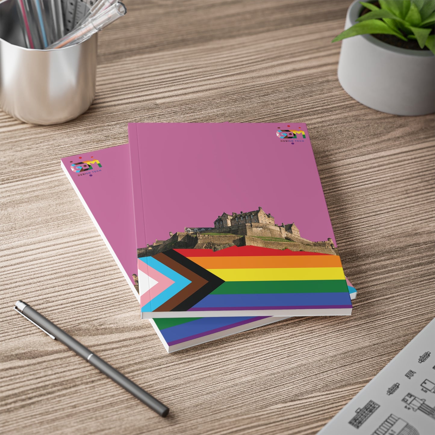 Edinburgh Castle Pride Progress Rockface Softcover Notebook, A5