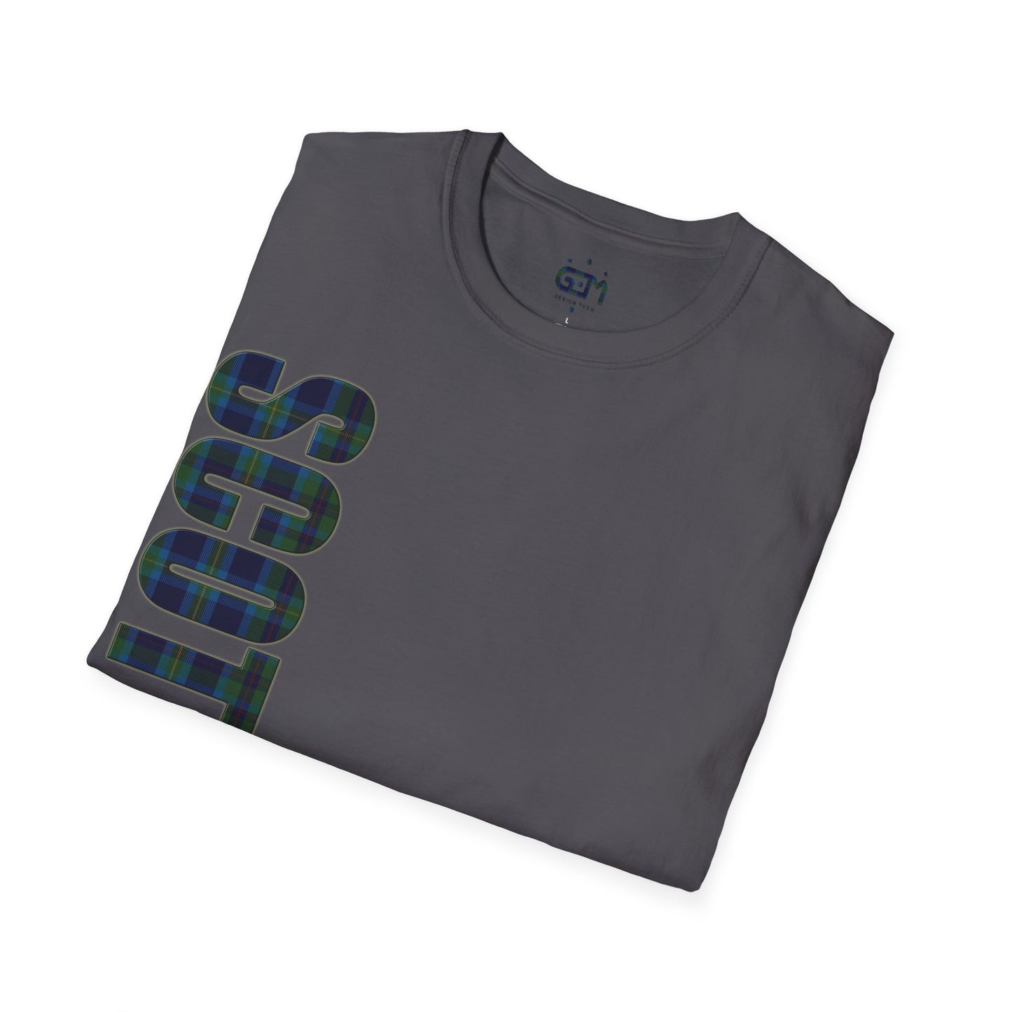 Scotland Lettering Miller Tartan Softstyle T-Shirt, Unisex Tee, Various Colours