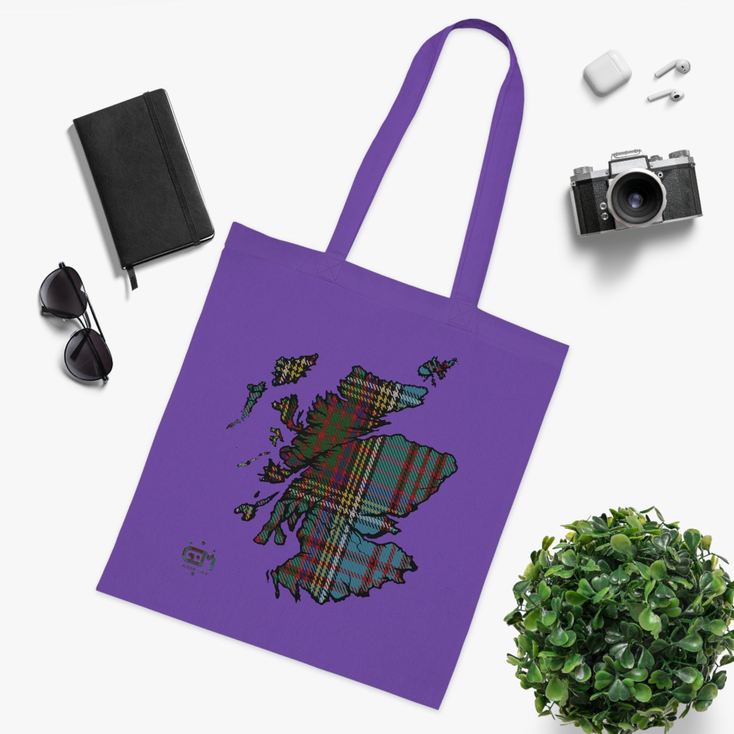 Sac fourre-tout en coton réversible avec carte tartan d'Écosse - Anderson Tartan
