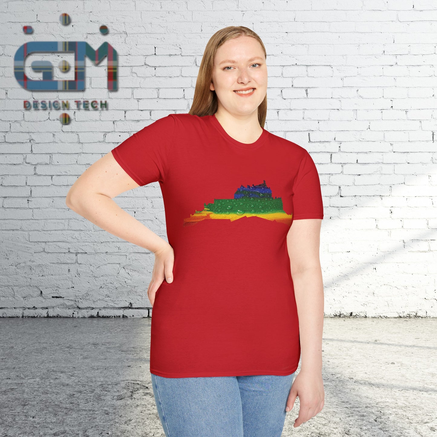 Edinburgh Castle Pride Rain Art Unisex T-Shirt