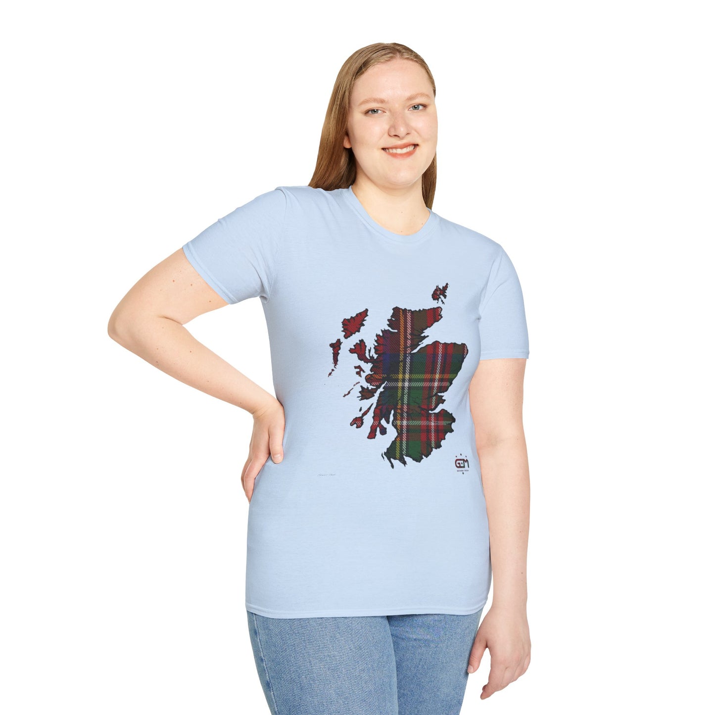 Tartan Scotland Map Softstyle Unisex T-Shirt - Stewart Royal Tartan Tee