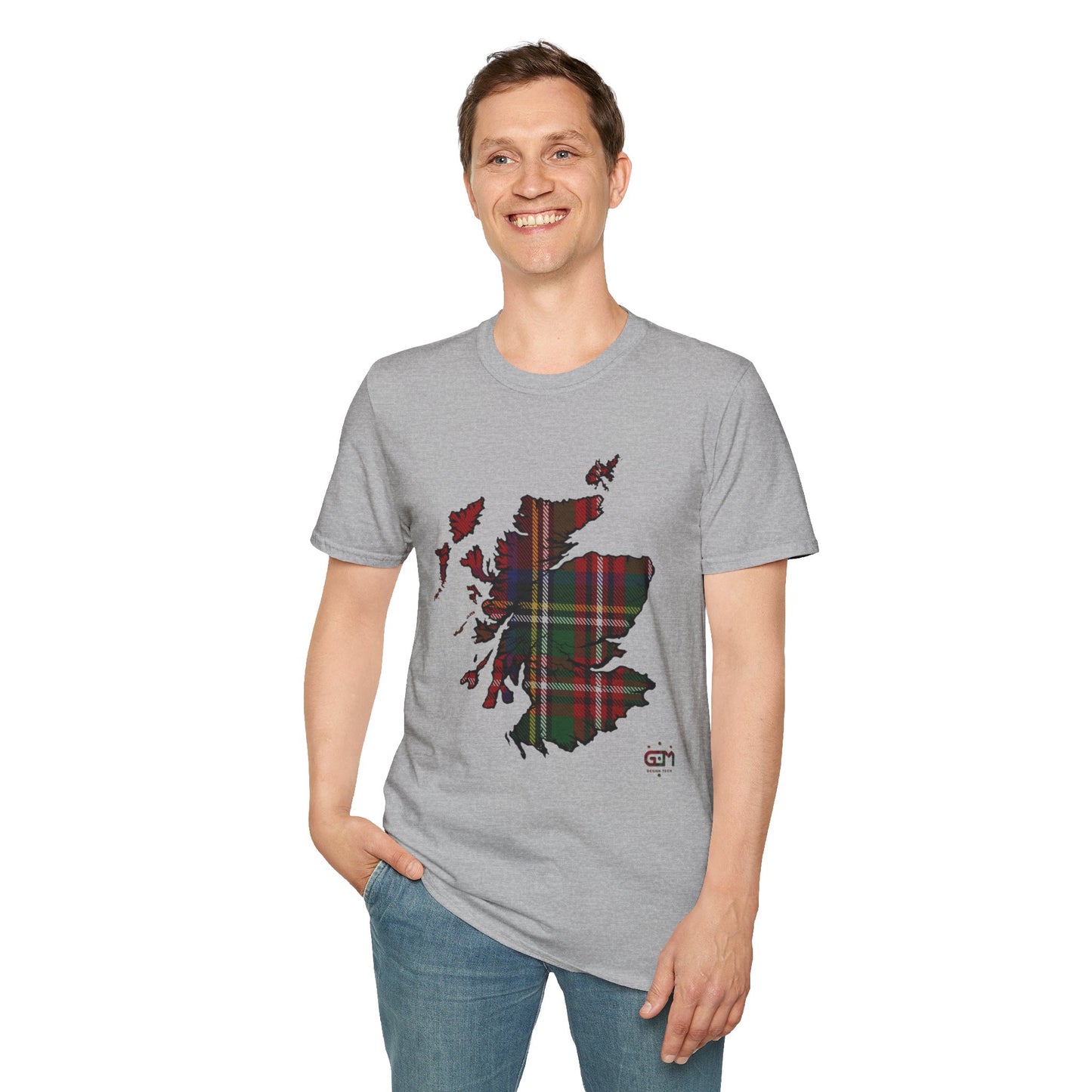 Tartan Scotland Map Softstyle Unisex T-Shirt - Stewart Royal Tartan Tee