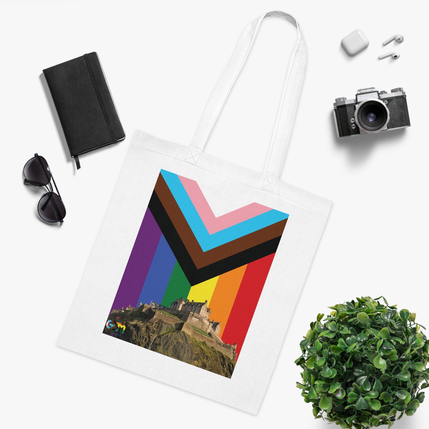 Edinburgh Castle Pride Progress Sky Cotton Tote Bag
