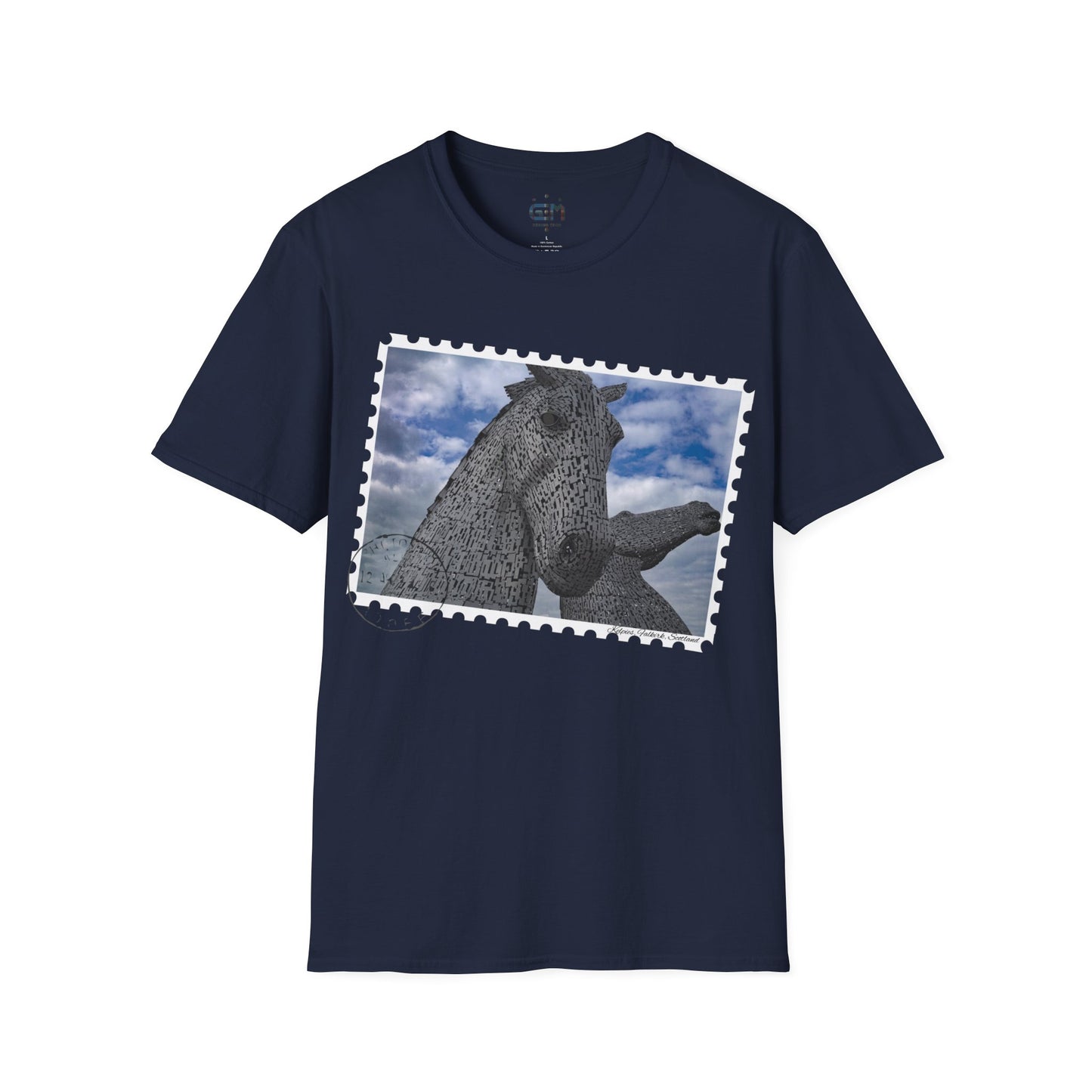 تي شيرت Postcard Kelpies Photo Softstyle، تي شيرت للجنسين، قميص اسكتلندا، ألوان مختلفة