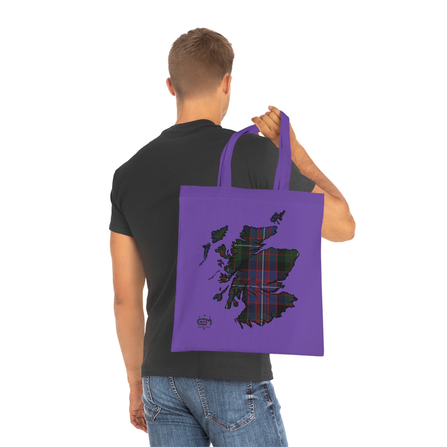 Sac fourre-tout en coton réversible avec carte tartan d'Écosse - Rankin Tartan