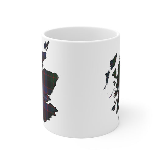 Scotland Map Mug 11oz, Rankin Tartan