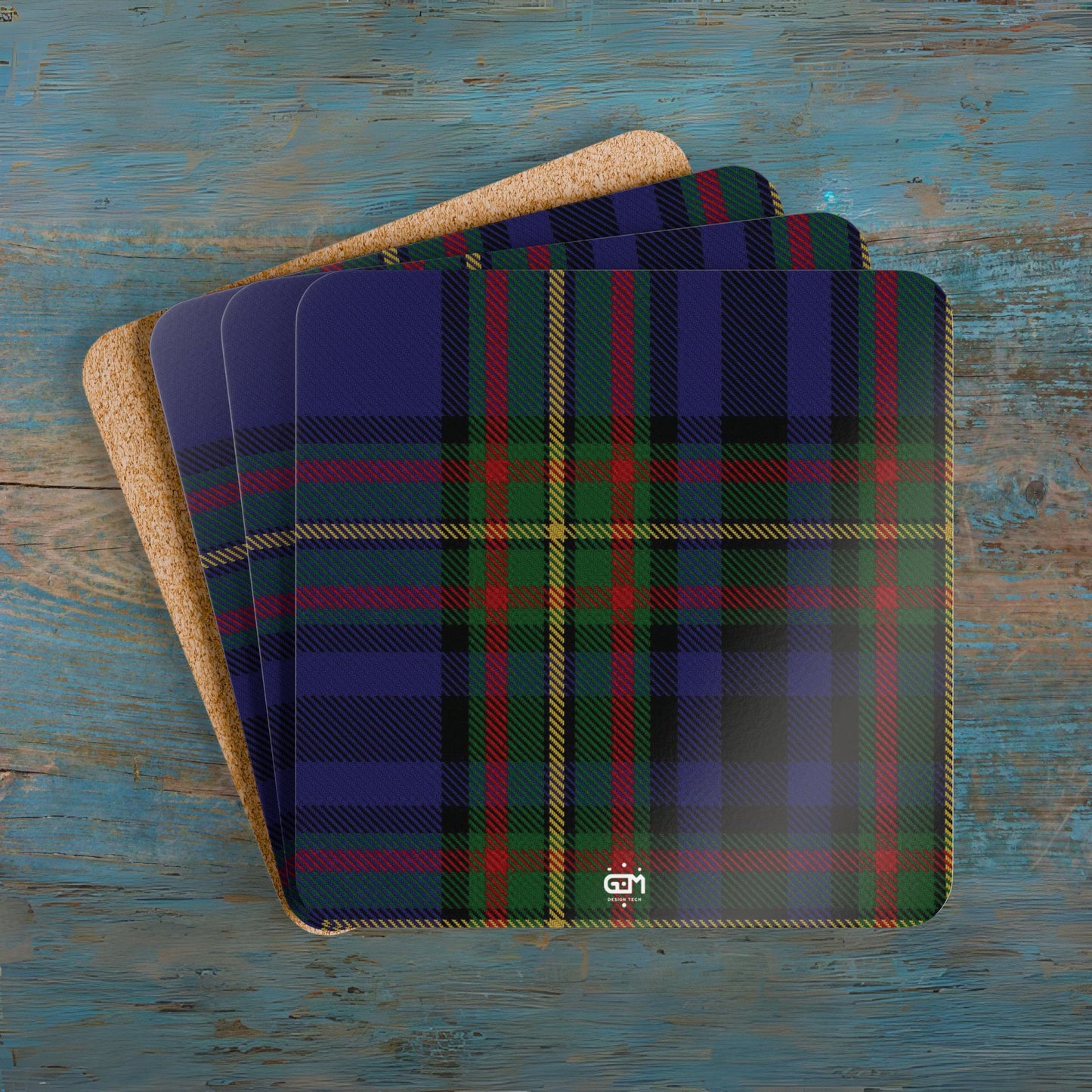 Scottish Tartan Cork Coaster Set (G-L)