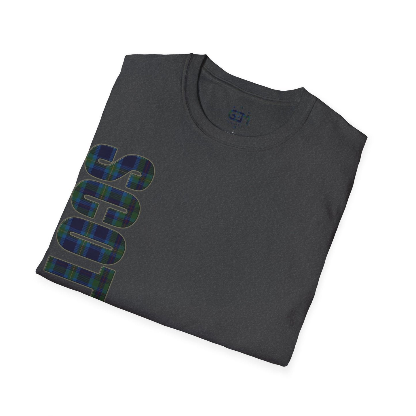 Scotland Lettering Miller Tartan Softstyle T-Shirt, Unisex Tee, Various Colours