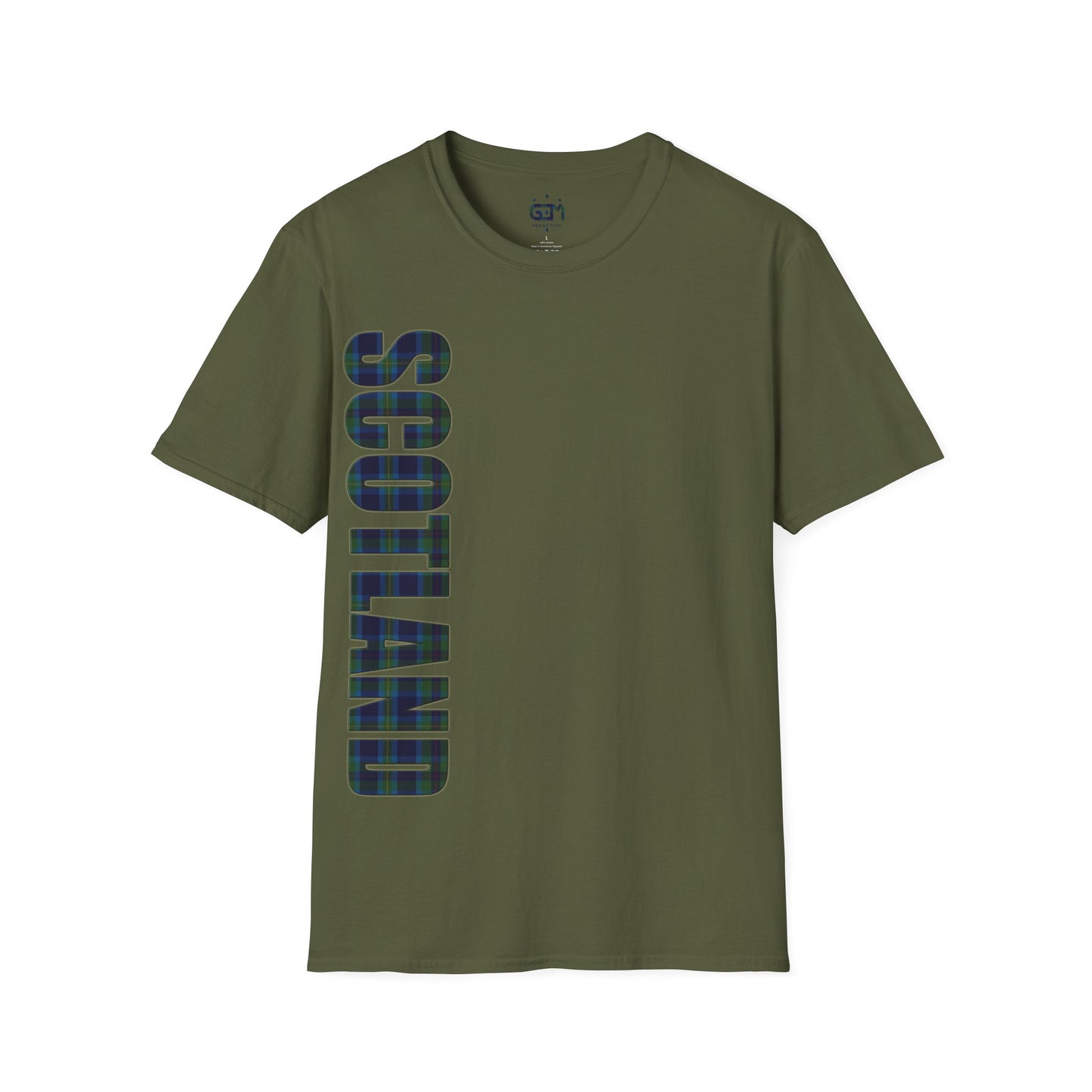 Scotland Lettering Miller Tartan Softstyle T-Shirt, Unisex Tee, Various Colours