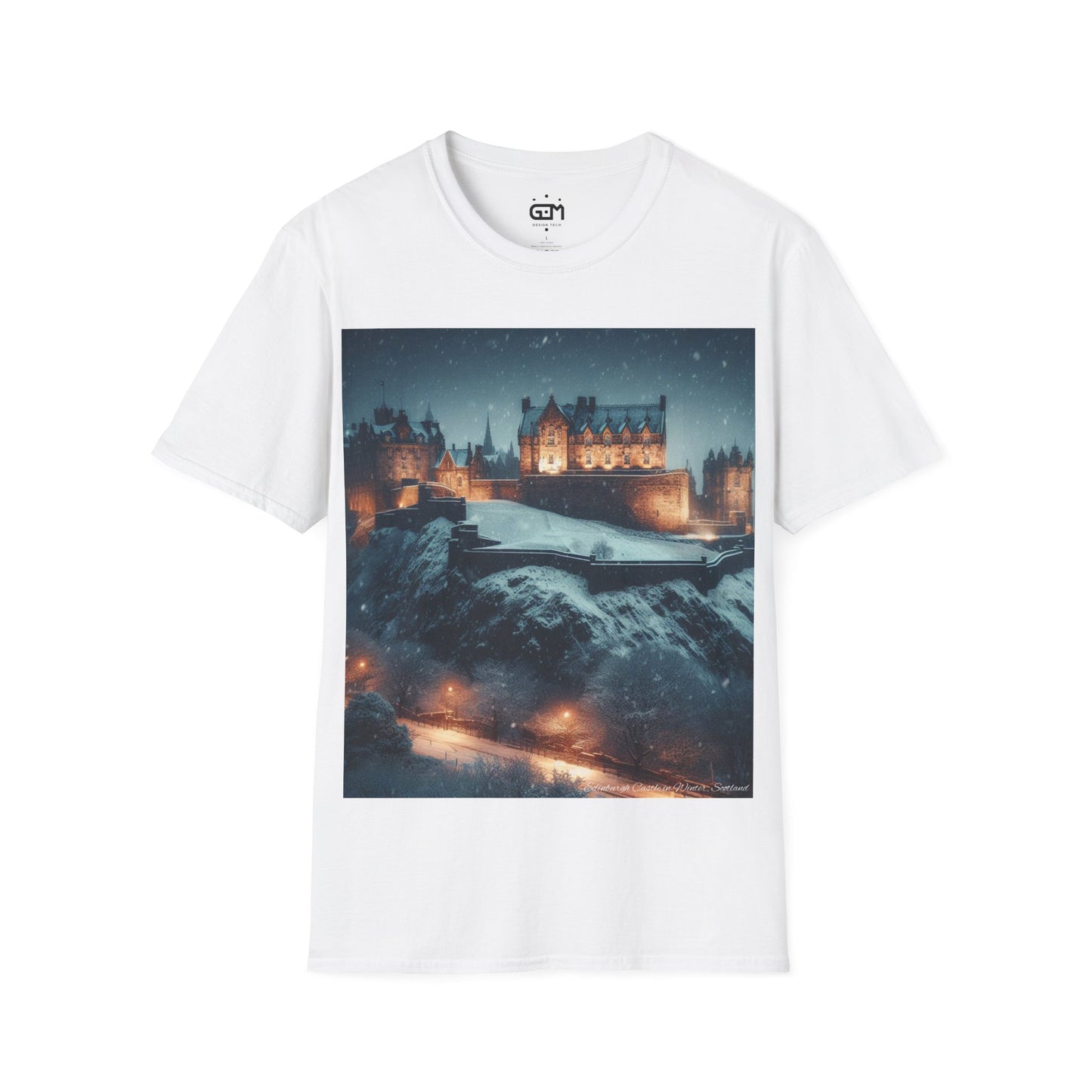 Edinburgh Castle in Winter Softstyle T-Shirt, Unisex Tee, Scotland Shirt, Scottish Landmark, Nature, Scenery, Various Colours