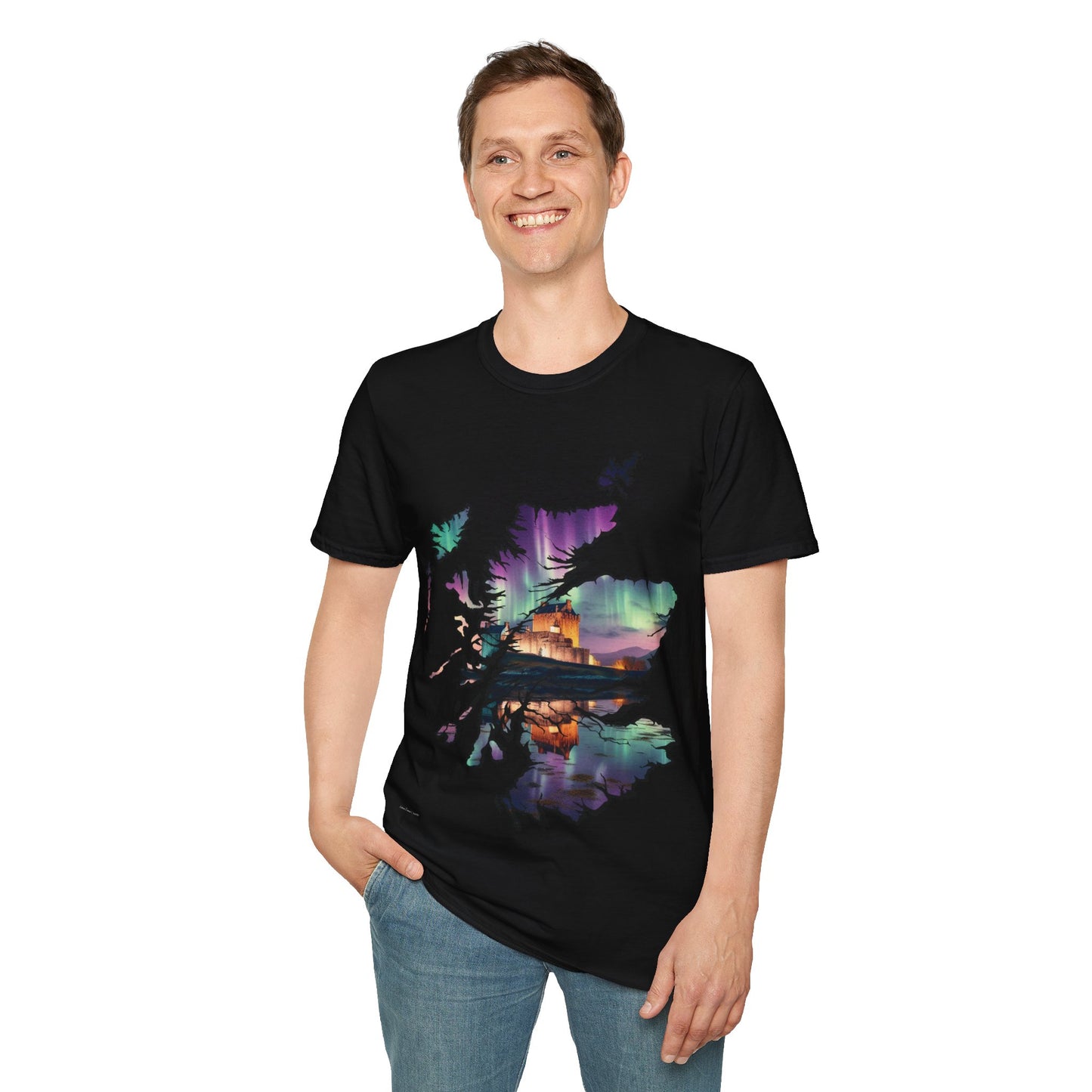 Eilean Donan Castle Scotland Map Softstyle T-Shirt, Unisex Tee, Scotland Shirt, Scottish Landmark, Nature, Scenery, Various Colours