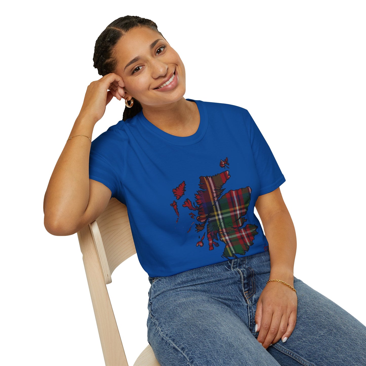 Tartan Scotland Map Softstyle Unisex T-Shirt - Stewart Royal Tartan Tee