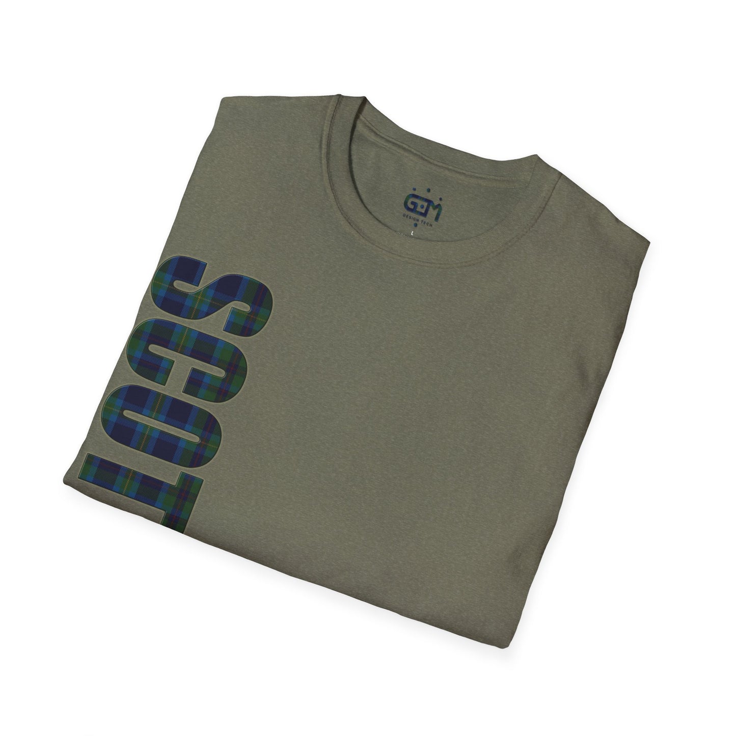 Scotland Lettering Miller Tartan Softstyle T-Shirt, Unisex Tee, Various Colours