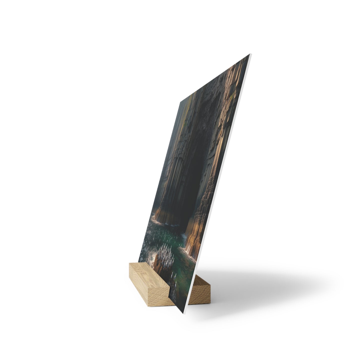 Scenic Collection Gallery Stand Fingal's Cave, Oak Picture Stand, Scotland Art, Scenery, Landmarks, Various Sizes