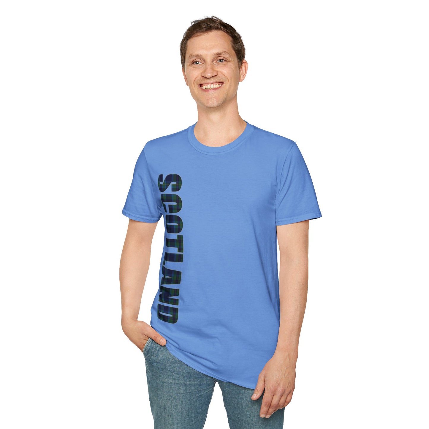 Scotland Lettering Miller Tartan Softstyle T-Shirt, Unisex Tee, Various Colours