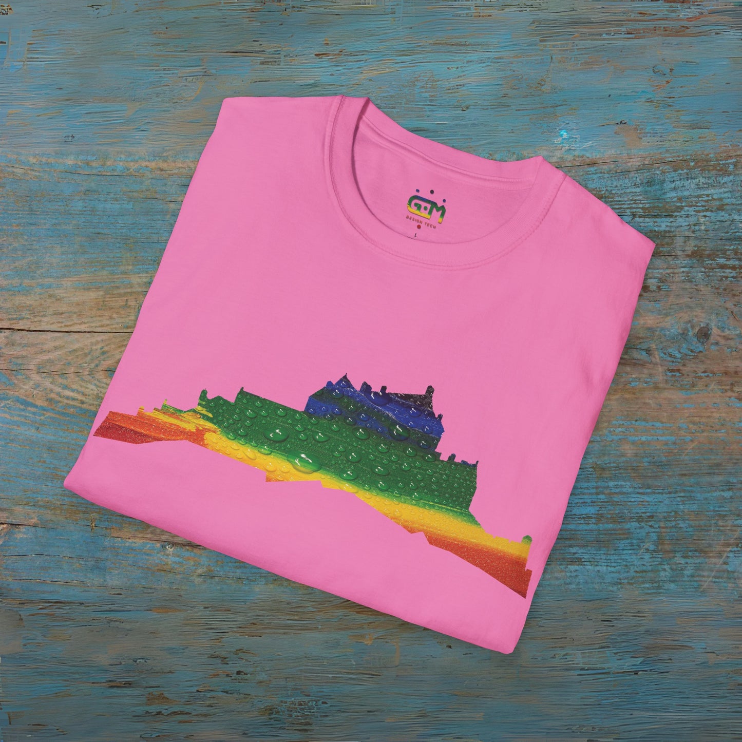 Edinburgh Castle Pride Rain Art Unisex T-Shirt
