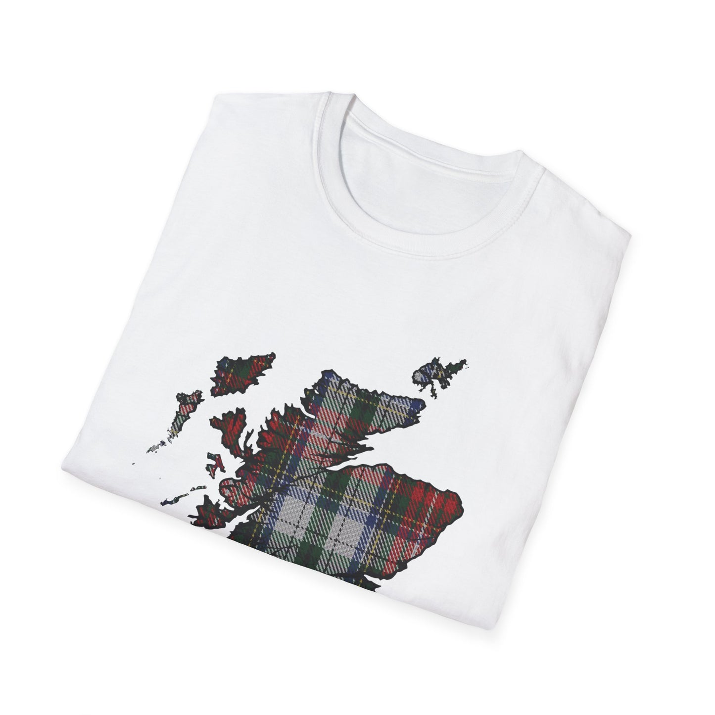 Tartan Scotland Map Softstyle Unisex T-Shirt - Stewart Tartan Tee