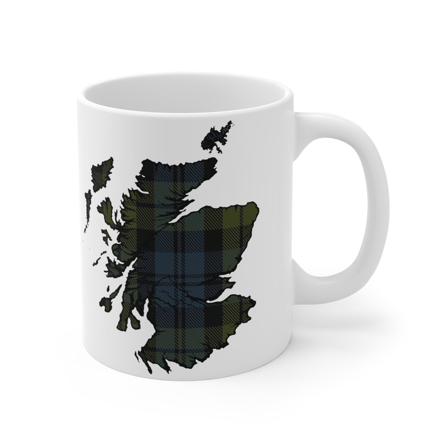 Scotland Tartan Map Mug - Campbell Tartan, Various Sizes