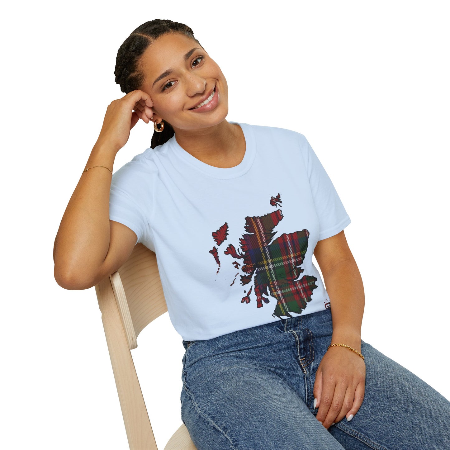 Tartan Scotland Map Softstyle Unisex T-Shirt - Stewart Royal Tartan Tee