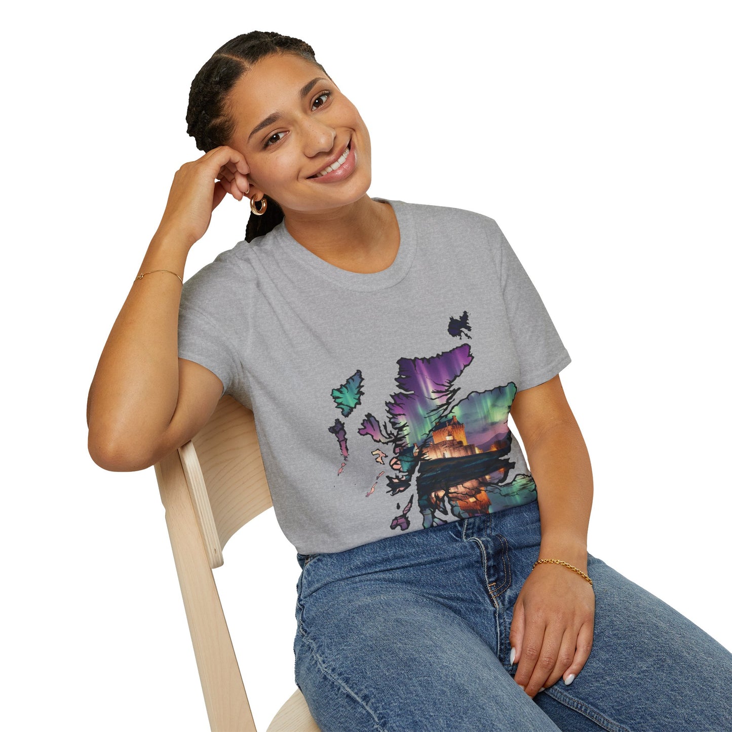 Eilean Donan Castle Scotland Map Softstyle T-Shirt, Unisex Tee, Scotland Shirt, Scottish Landmark, Nature, Scenery, Various Colours