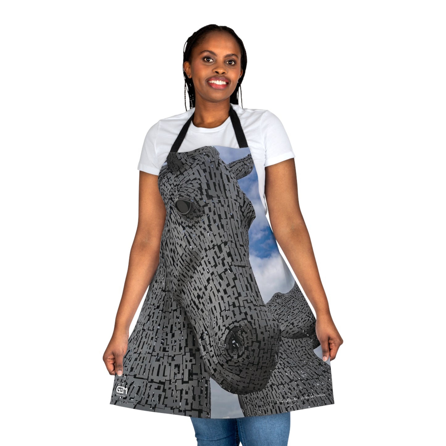 Kelpies Photo Apron, Scotland Apron, Scottish Art, Scotland Landmark, Cooking Apparel, Chef Accessory