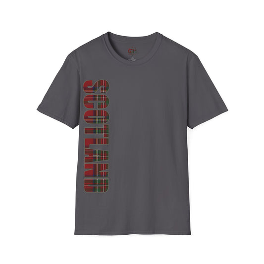 Scotland Lettering Stewart Royal Tartan Softstyle T-Shirt, Tee-shirt unisexe, différentes couleurs