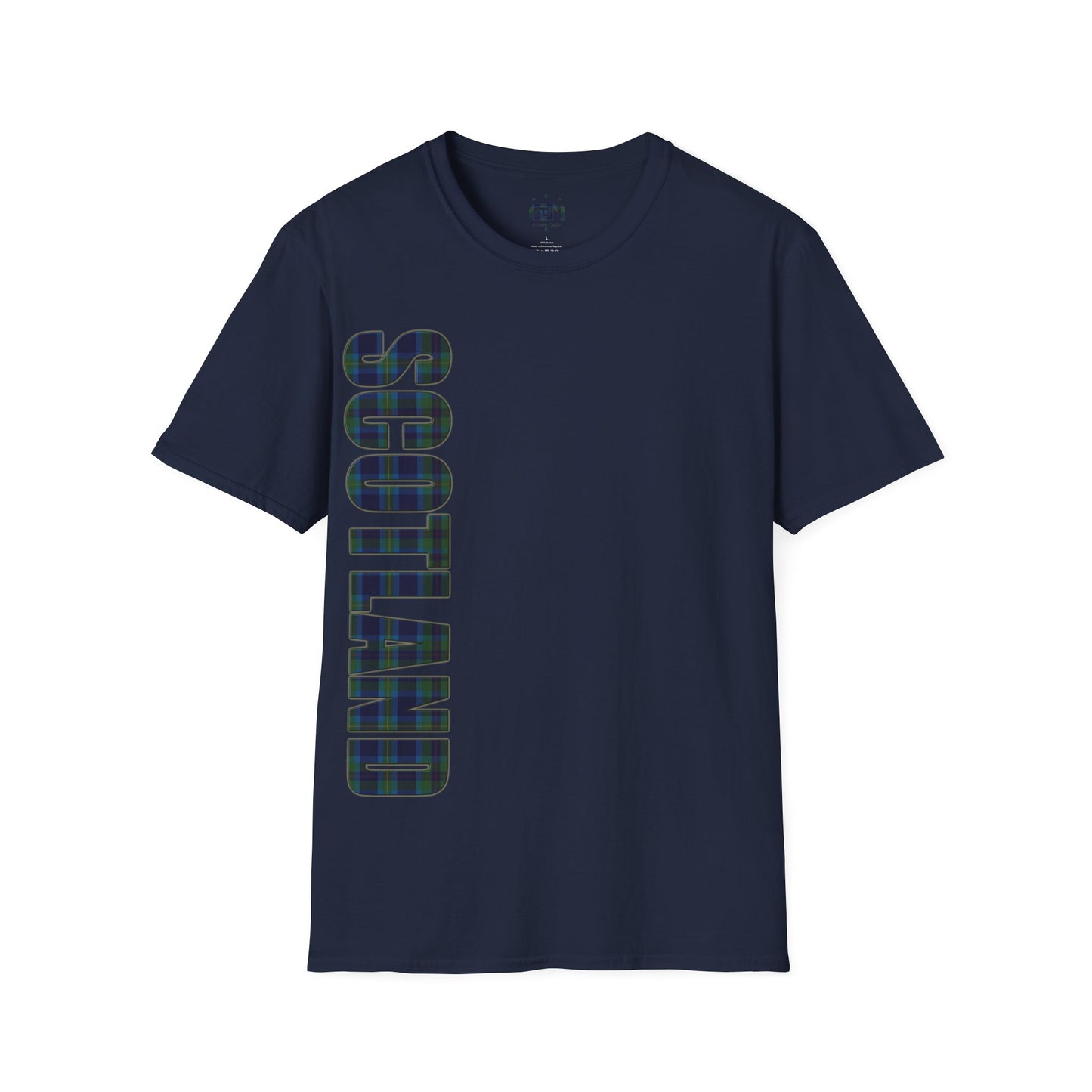 Scotland Lettering Miller Tartan Softstyle T-Shirt, Unisex Tee, Various Colours