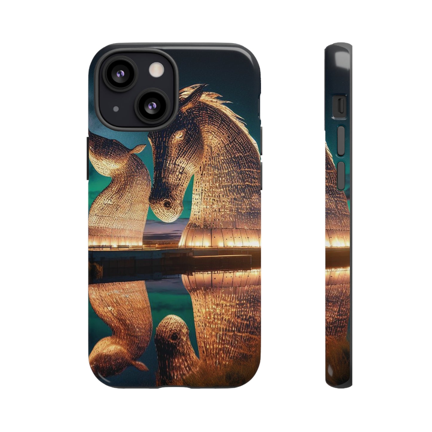 Kelpies Northern Lights Art Phone Case, Scotland, Various