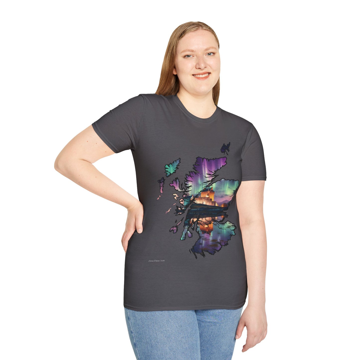 Eilean Donan Castle Scotland Map Softstyle T-Shirt, Unisex Tee, Scotland Shirt, Scottish Landmark, Nature, Scenery, Various Colours