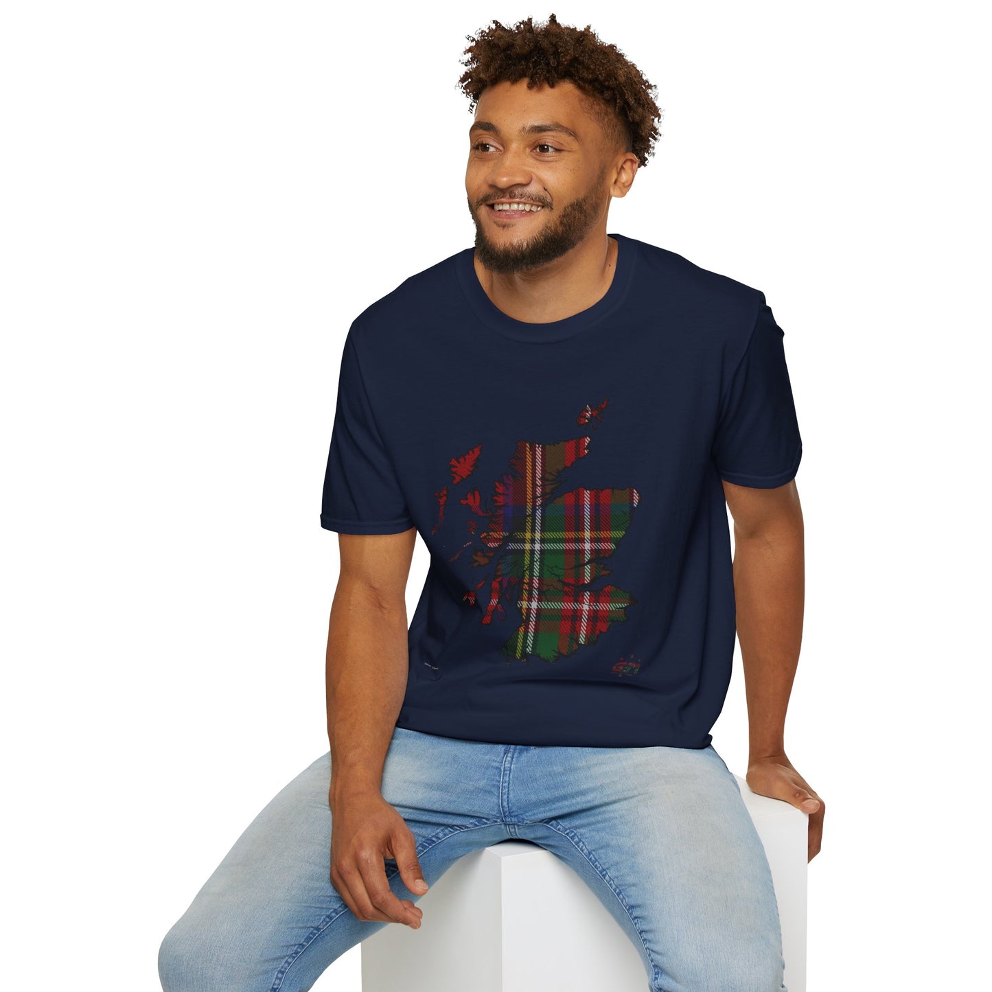 Tartan Scotland Map Softstyle Unisex T-Shirt - Stewart Royal Tartan Tee