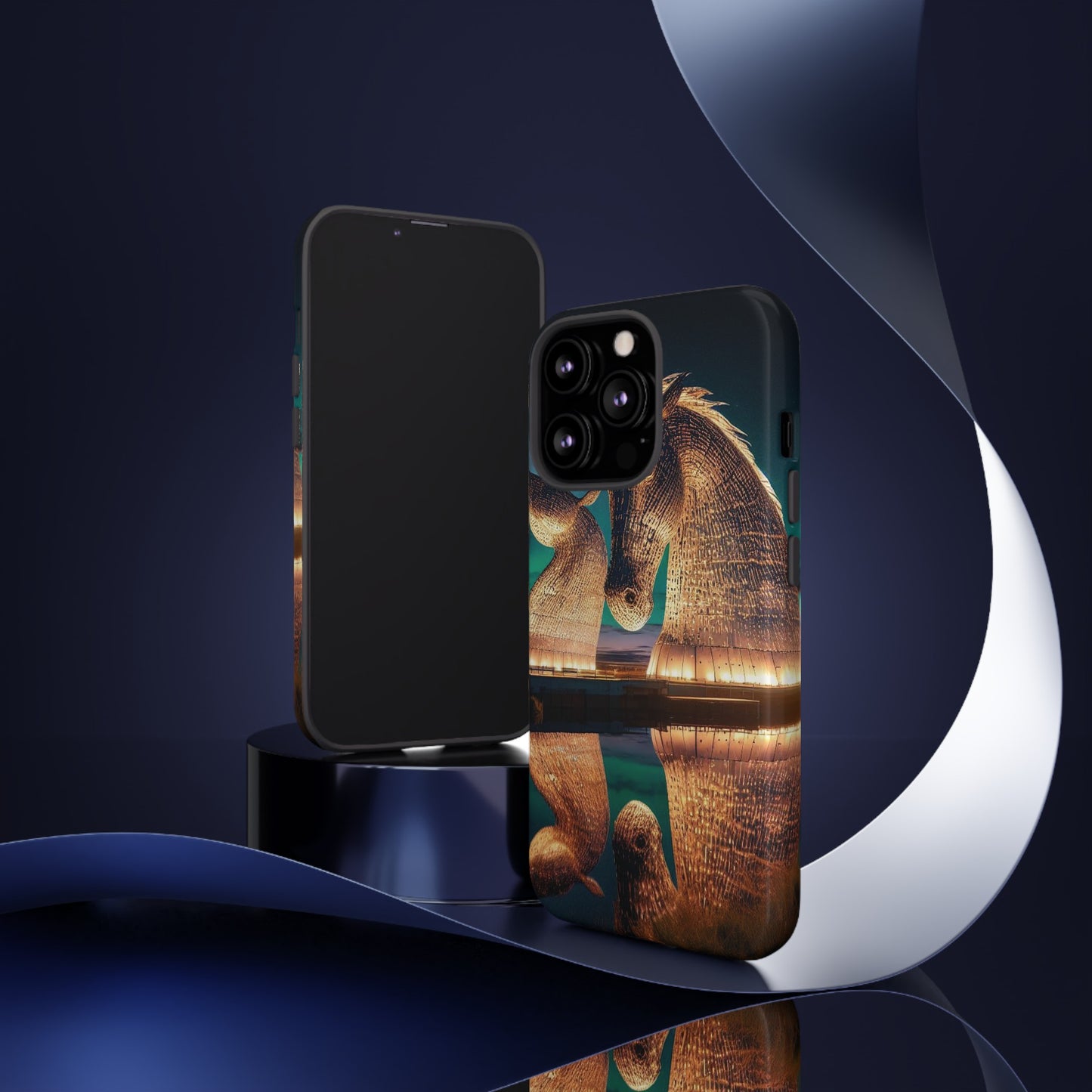 Kelpies Northern Lights Art Phone Case, Scotland, Various