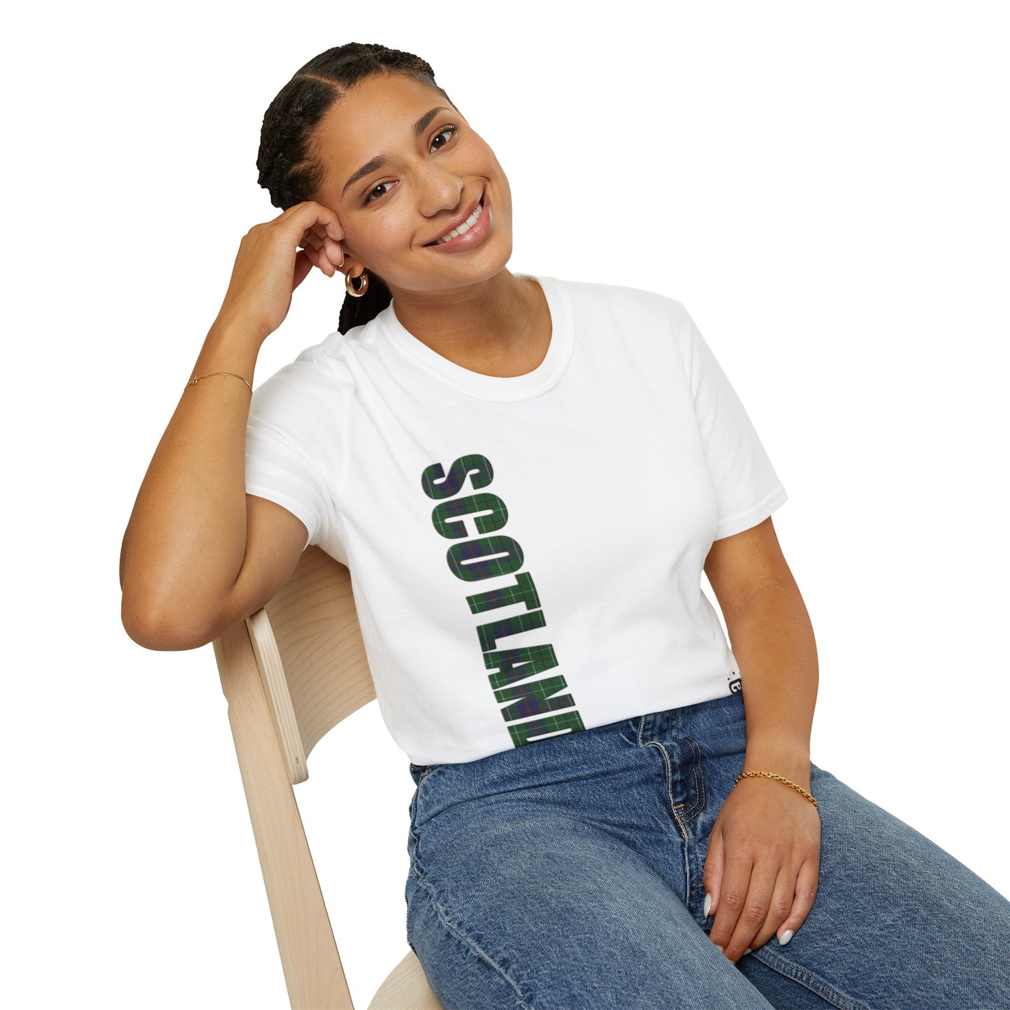 Tartan Scotland Lettrage Softstyle T-shirt unisexe, Duncan Tartan Tee