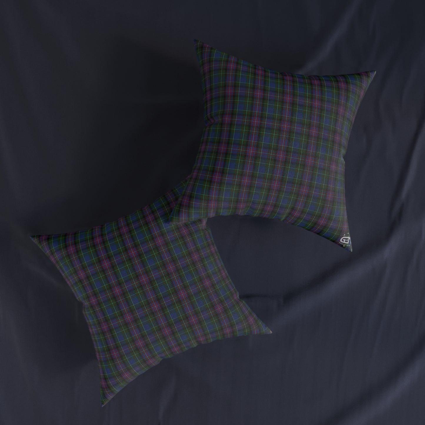 Coussin Carré Réversible : Rankin Tartan, Différentes Tailles