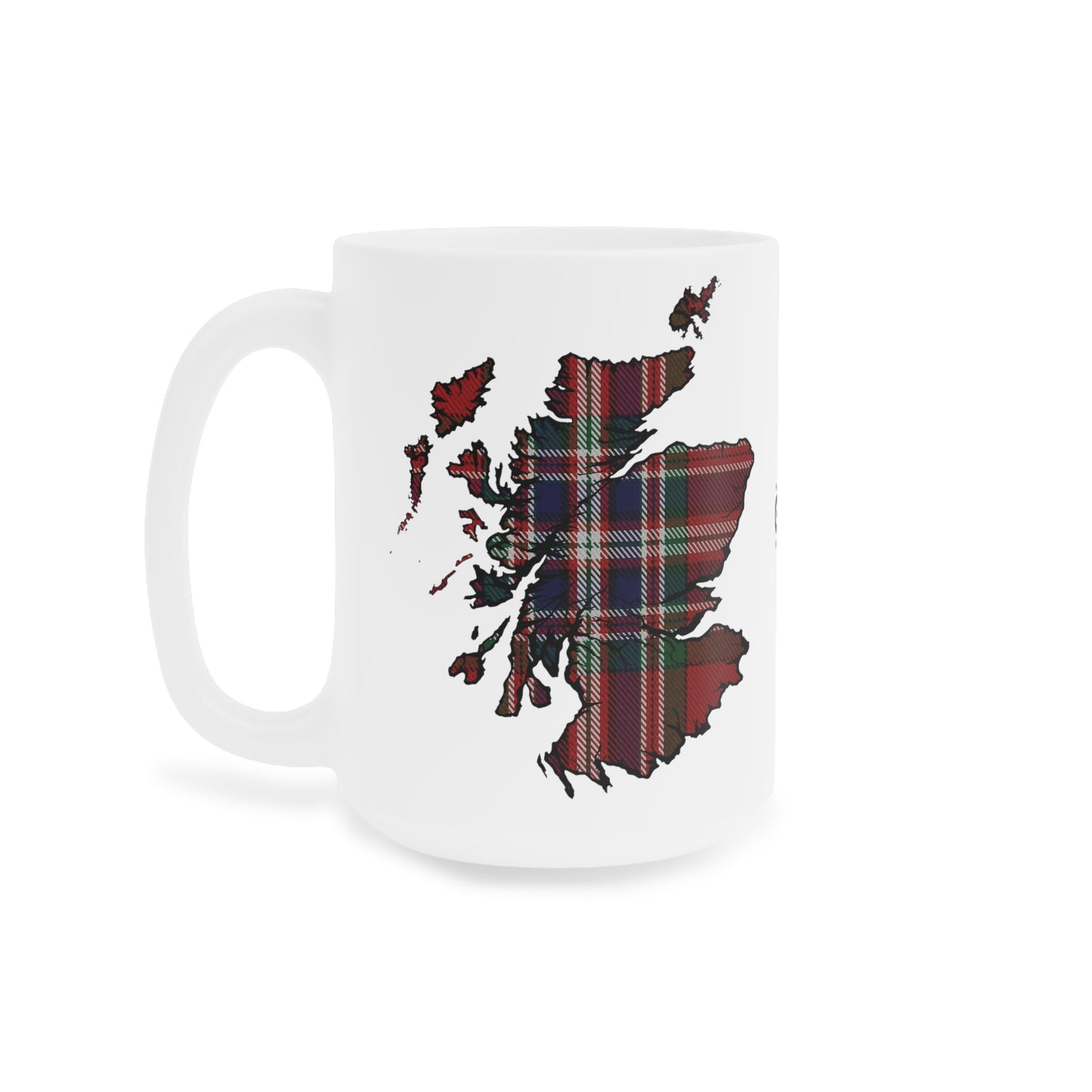 Scotland Tartan Map Mug - MacFarlane Tartan, Various Sizes