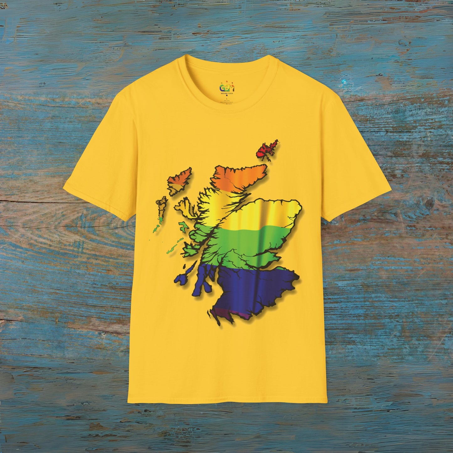 تي شيرت اسكتلندا Is Proud Flag Map للجنسين، بألوان مختلفة