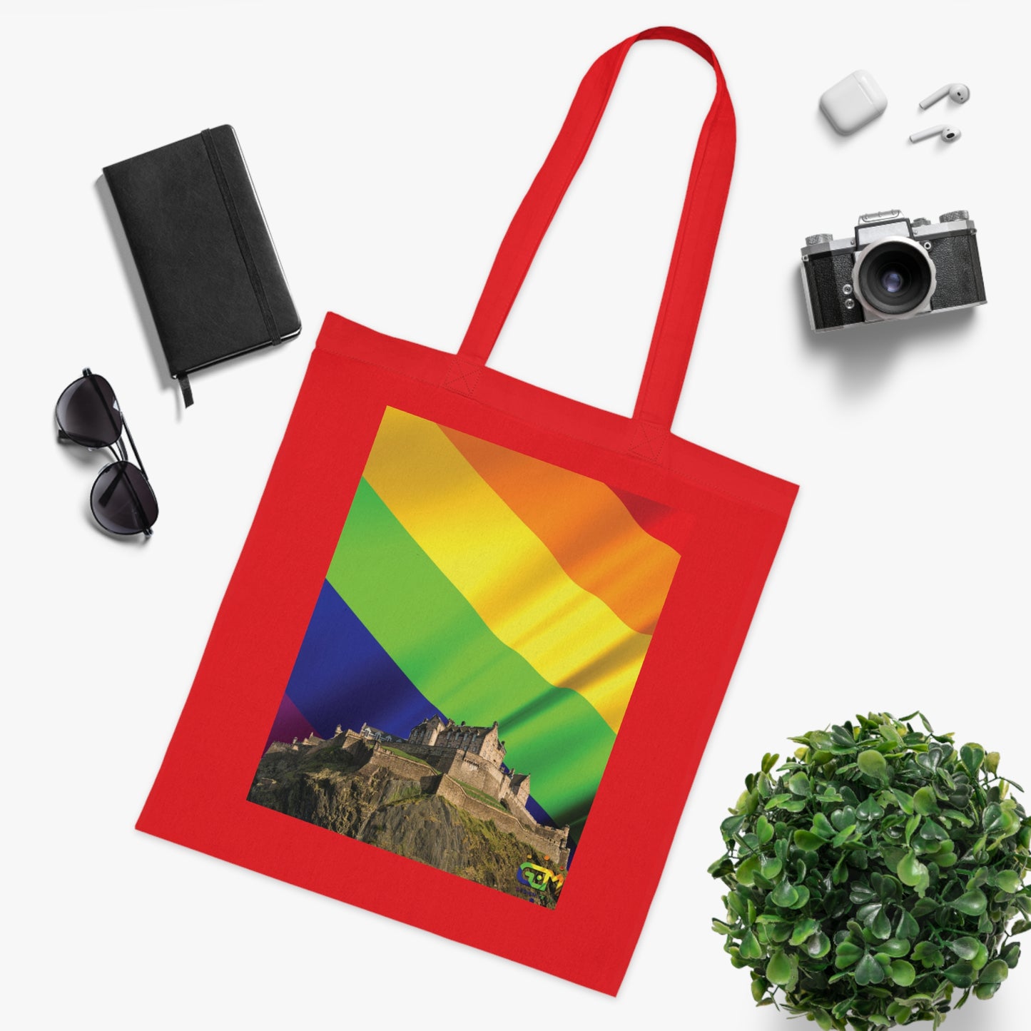 Ciel de drapeau de fierté du château d'Édimbourg Tote bag doublé