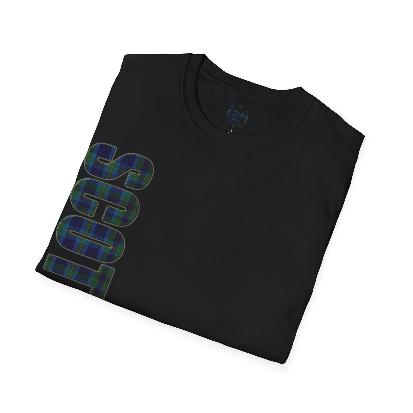 Scotland Lettering Miller Tartan Softstyle T-Shirt, Unisex Tee, Various Colours