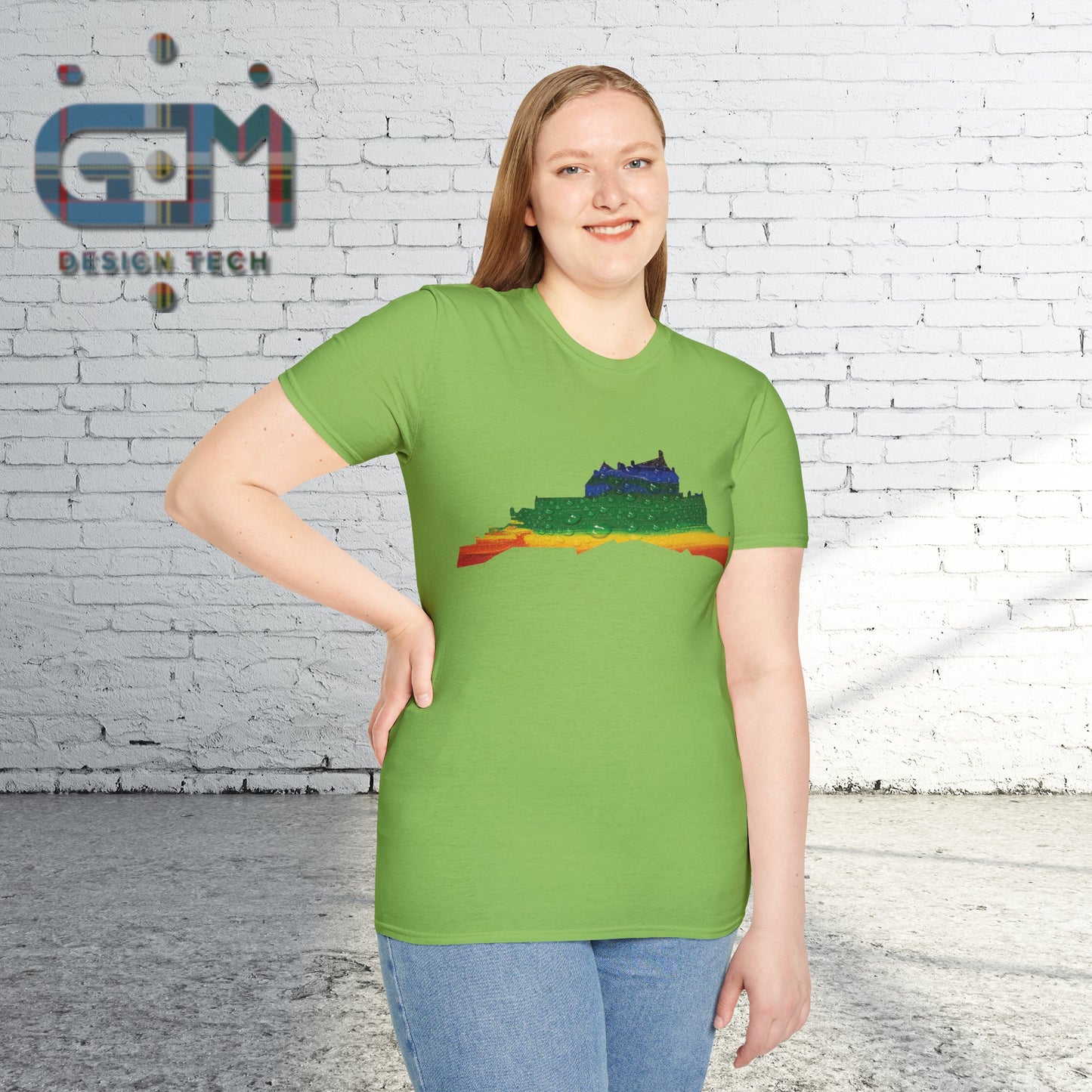 Edinburgh Castle Pride Rain Art Unisex T-Shirt