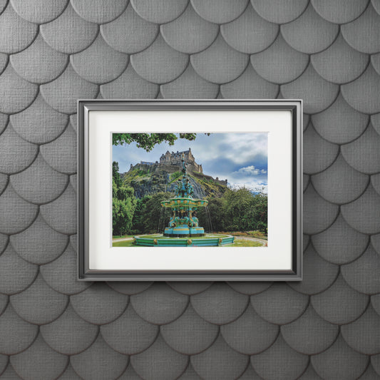 Ross Fountain & Edinburgh Castle Fine Photo Print, Scotland Art, Paper Frame, Différentes tailles, Horizontal