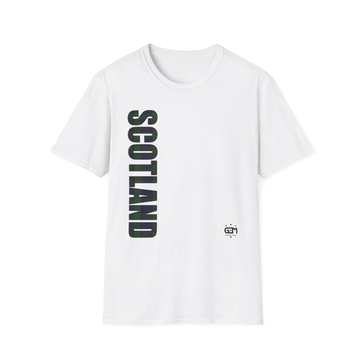 Tartan Scotland Lettrage Softstyle T-shirt unisexe, Black Watch Tartan Tee