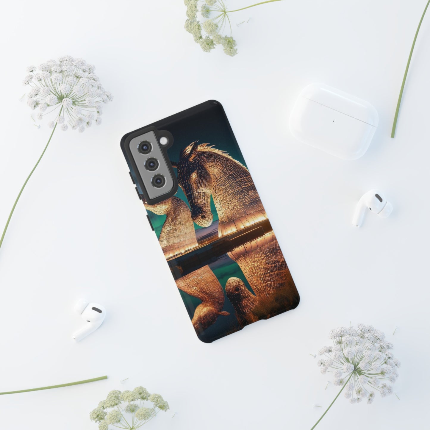 Kelpies Northern Lights Art Phone Case, Scotland, Various