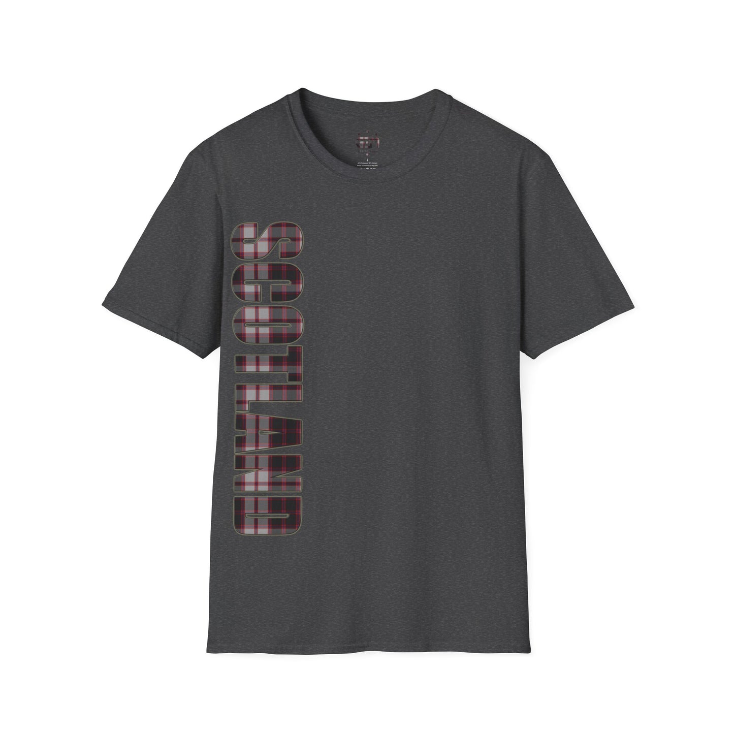 تي شيرت اسكتلندا بحروف MacPherson Tartan Softstyle، تي شيرت للجنسين، ألوان مختلفة