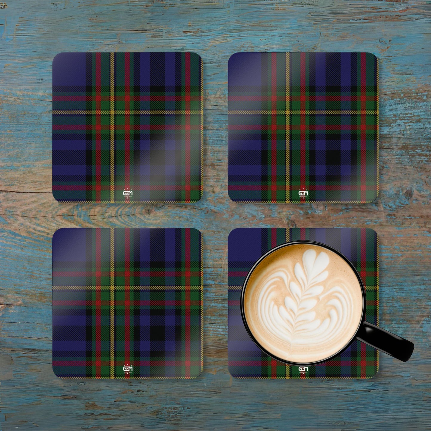 Scottish Tartan Cork Coaster Set (G-L)