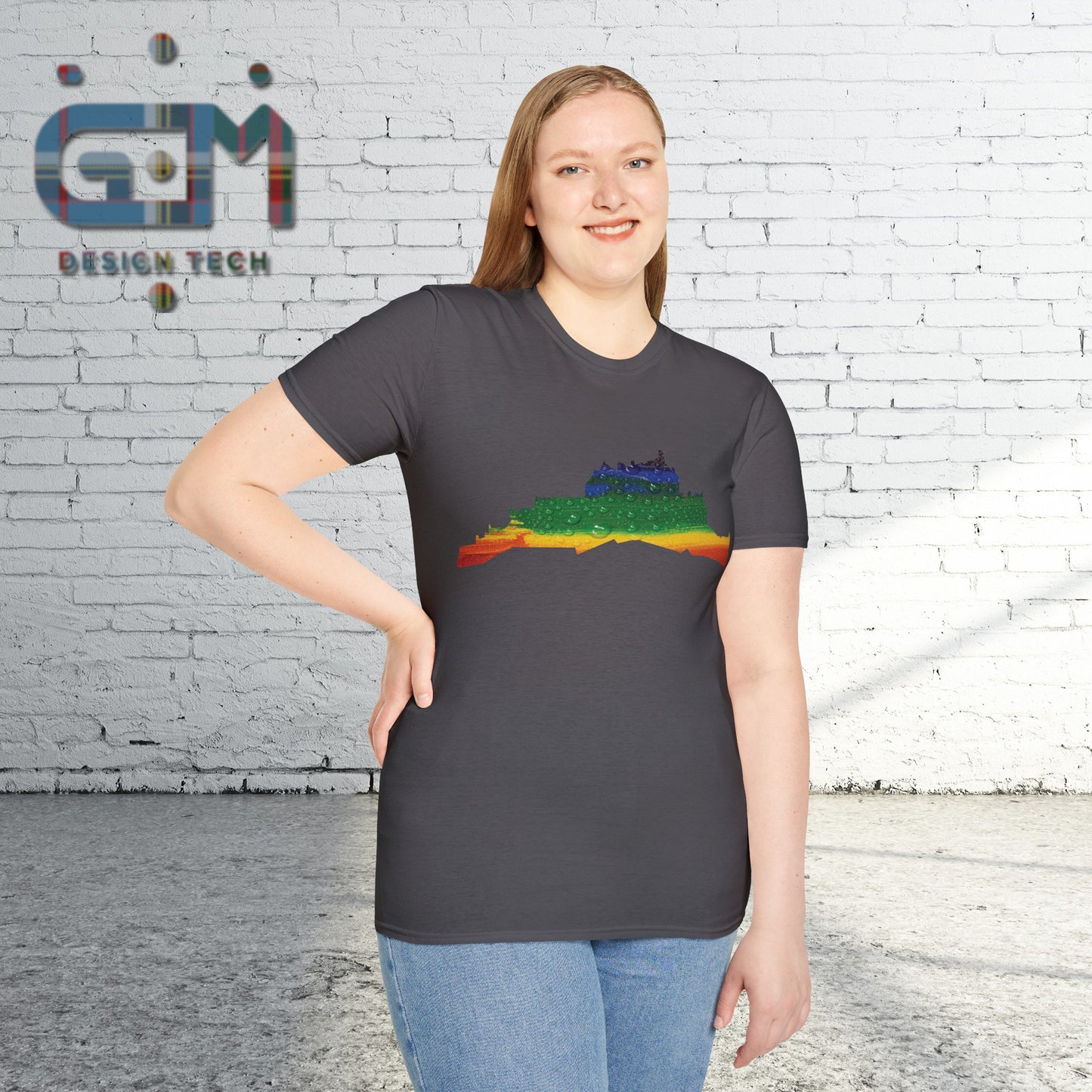 Edinburgh Castle Pride Rain Art Unisex T-Shirt