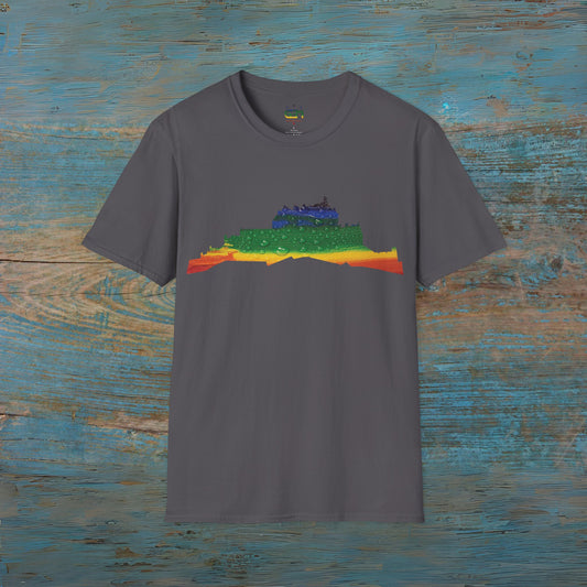 تي شيرت Edinburgh Castle Pride Rain Art للجنسين